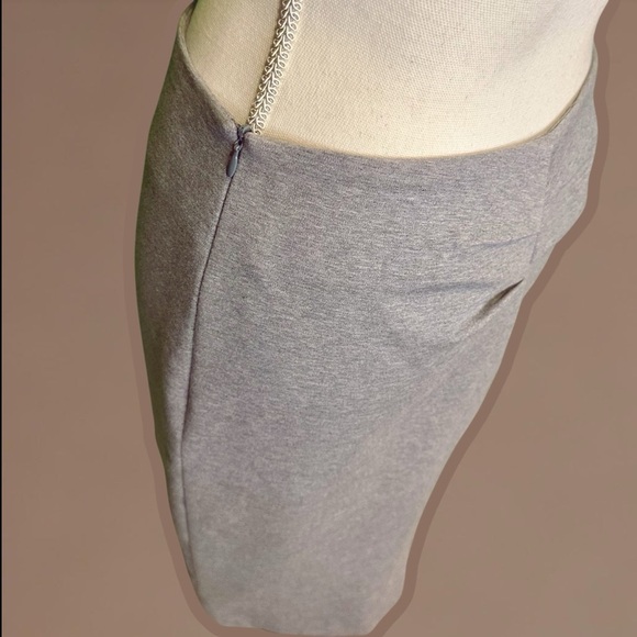 Rivamonti for Saks Fifth Avenue Heather Gray Pintuck-Detailed Knit Pencil Skirt - Picture 7 of 12